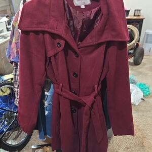Valerie Stevens Burgundy Trench Coat